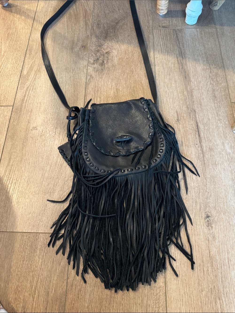 Polo by Ralph Lauren Black Fringe Crossbody Bag